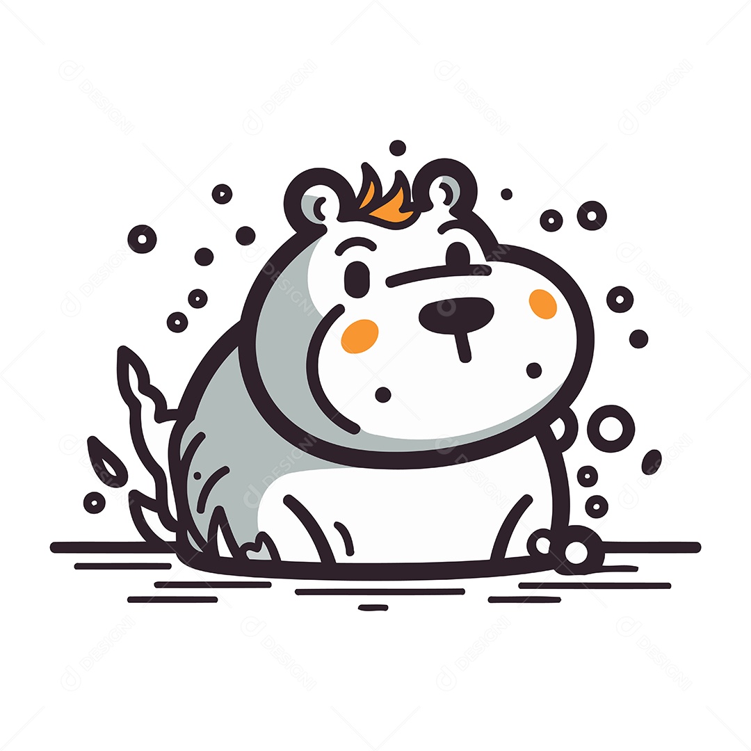 Hamster Fofo de Desenho Animado Ilustração Vetor EPS