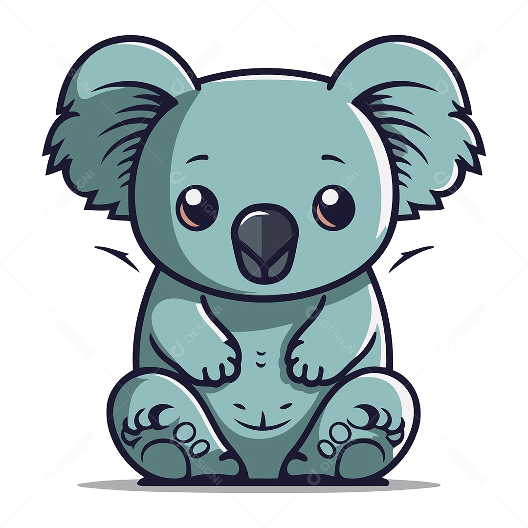 Coala Fofo de Desenho Animado Ilustração Vetor EPS
