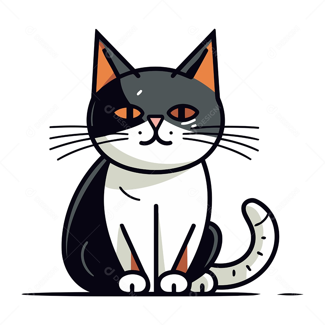 Gato de Desenho Animado Ilustração Vetor EPS