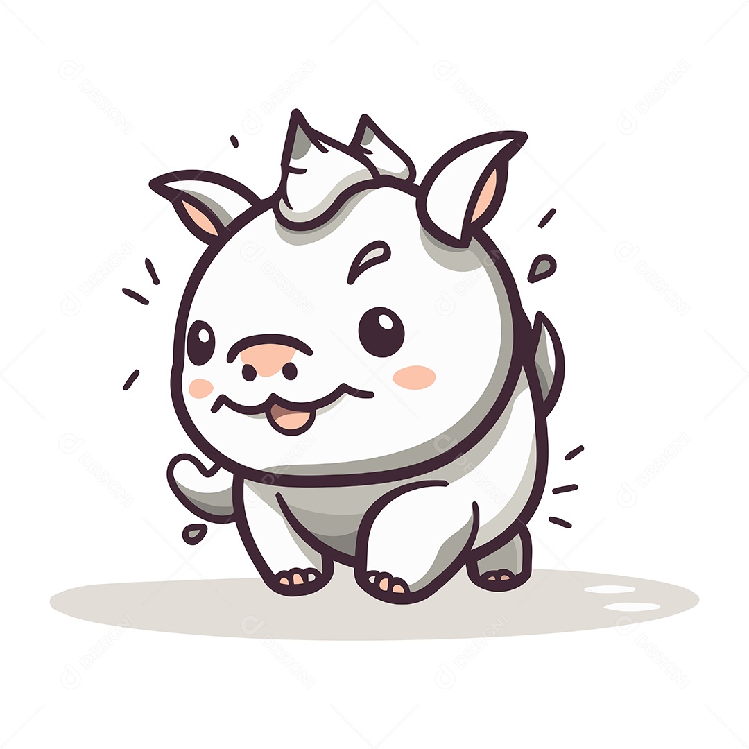 Vaca de Desenho Animado Ilustração Vetor EPS