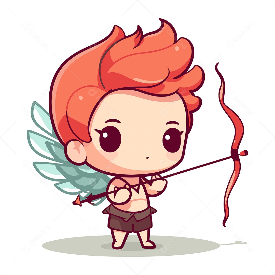 Cupido com Arco e Flecha Ilustração Vetor EPS