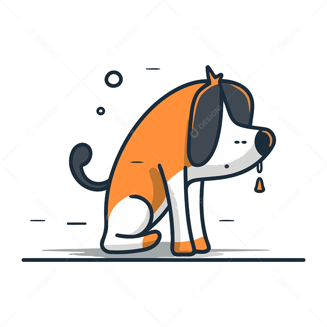 Cachorro Fofo de Desenho Animado Ilustração Vetor EPS