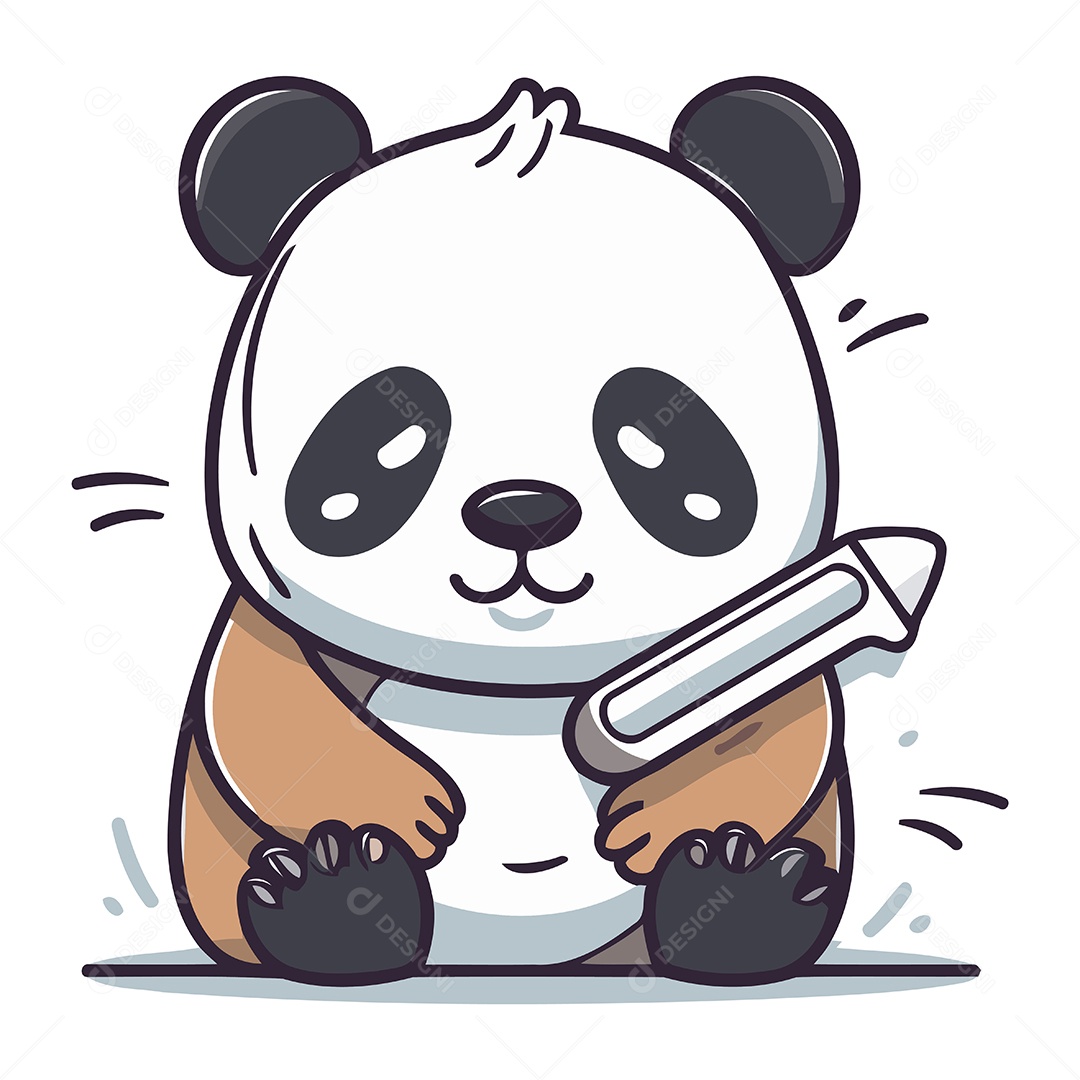Panda de Desenho Animado Ilustração Vetor EPS