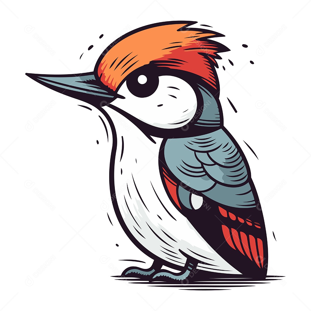 Pica Pau de Desenho Animado Ilustração Vetor EPS
