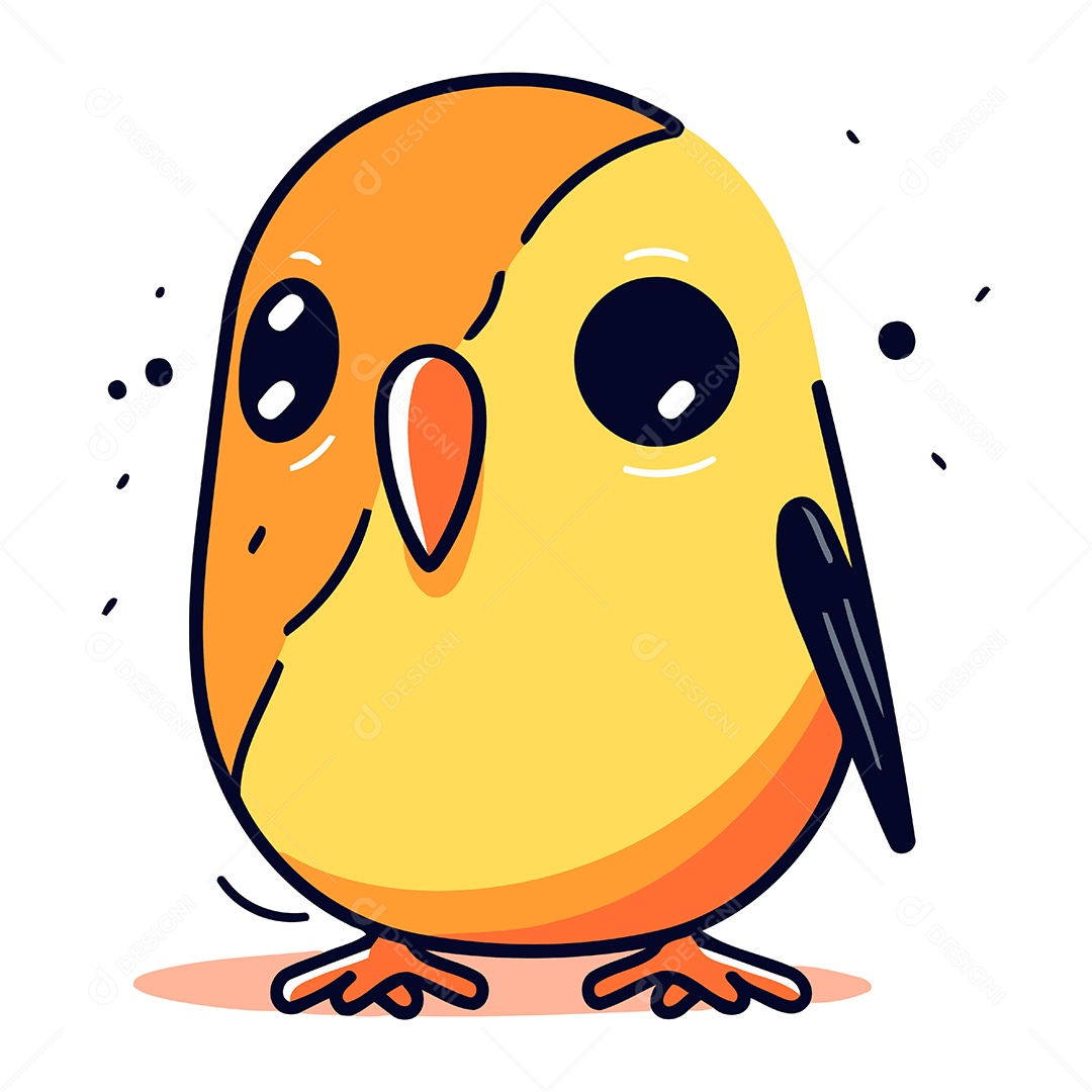 Passarinho Fofo de Desenho Animado Ilustração Vetor EPS