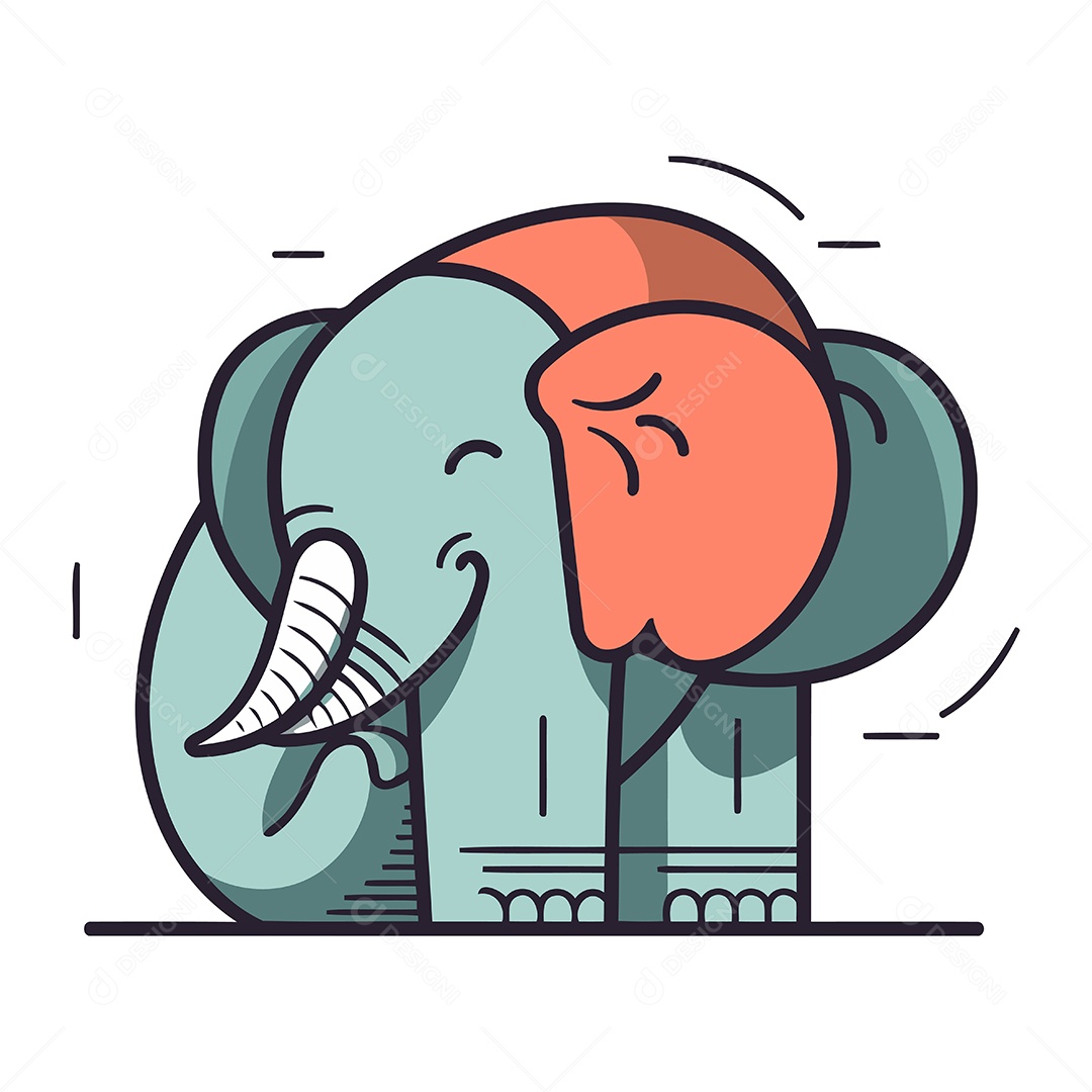 Elefante de Desenho Animado Ilustração Vetor EPS