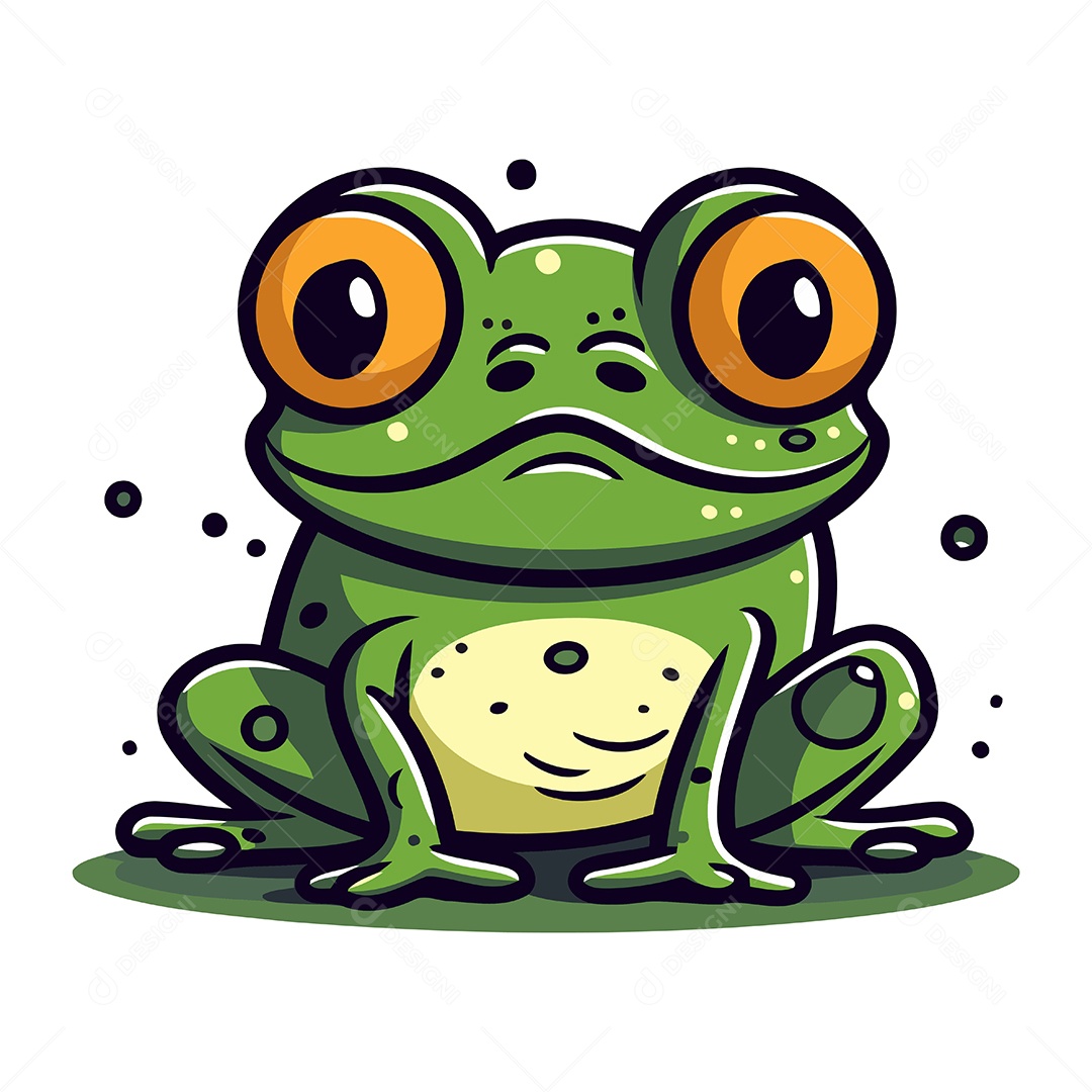 Sapo de Desenho Animado Ilustração Vetor EPS