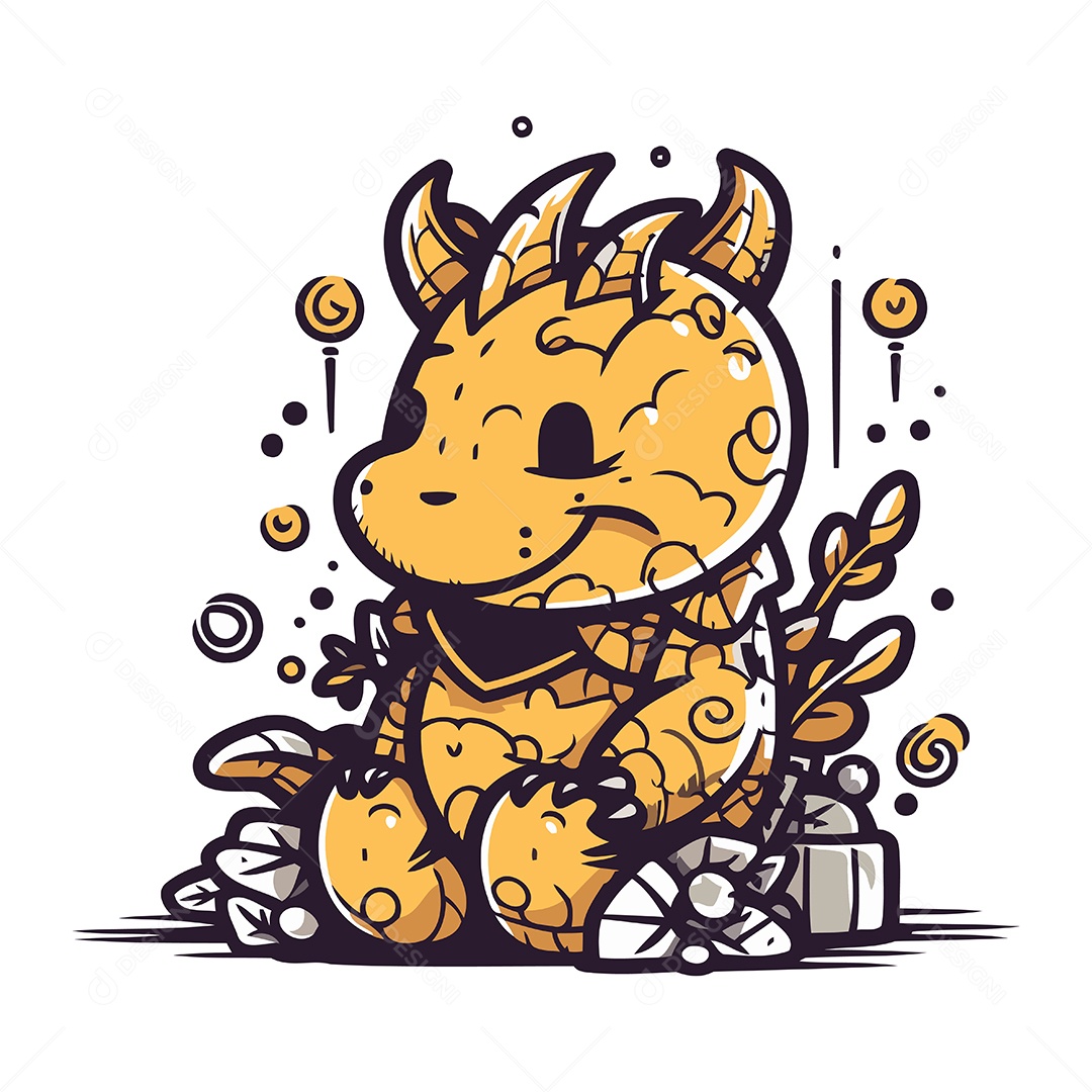 Monstro de Desenho Animado Ilustração Vetor EPS