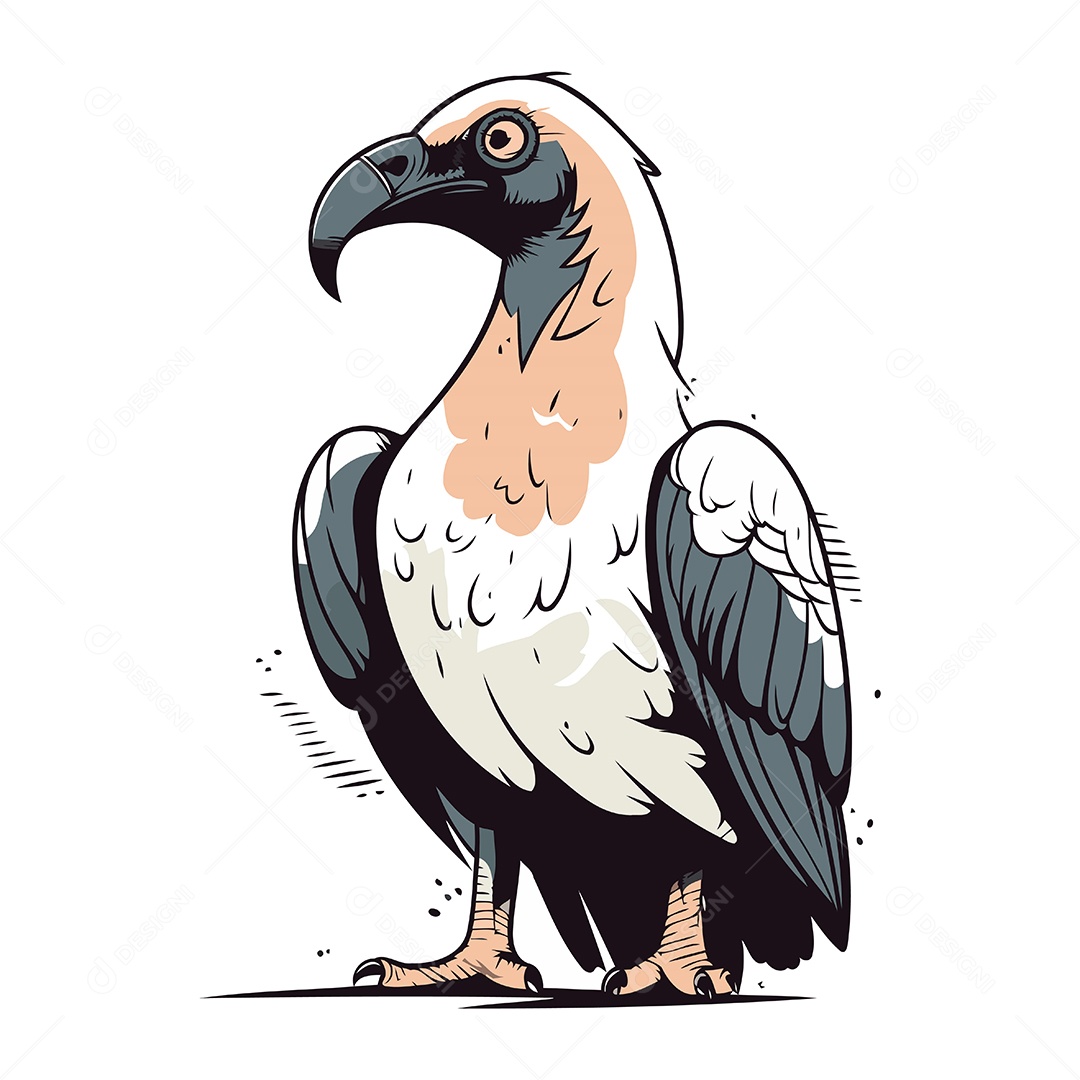 Abutre de Desenho Animado Ilustração Vetor EPS