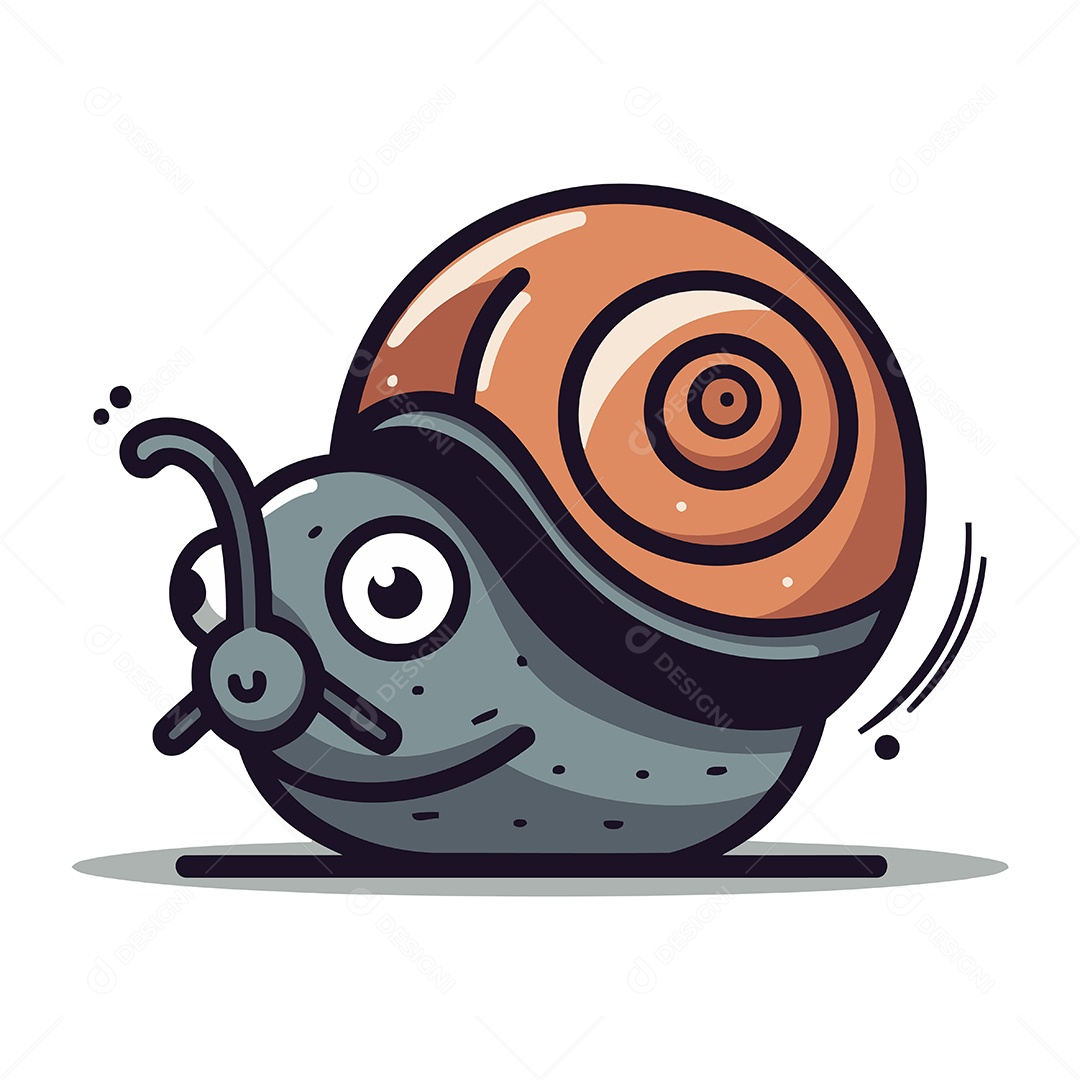 Caracol de Desenho Animado Ilustração Vetor EPS