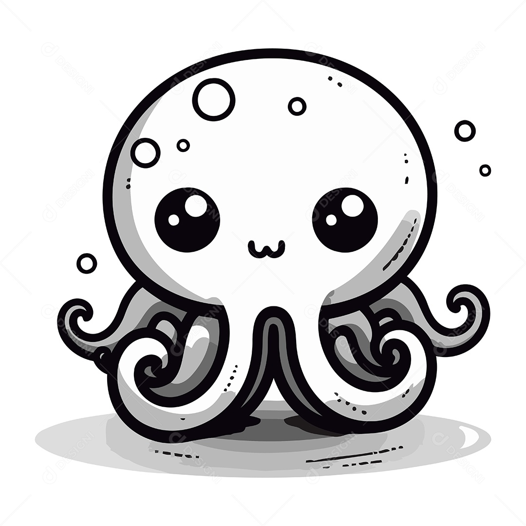 Polvo de Desenho Animado Ilustração Vetor EPS