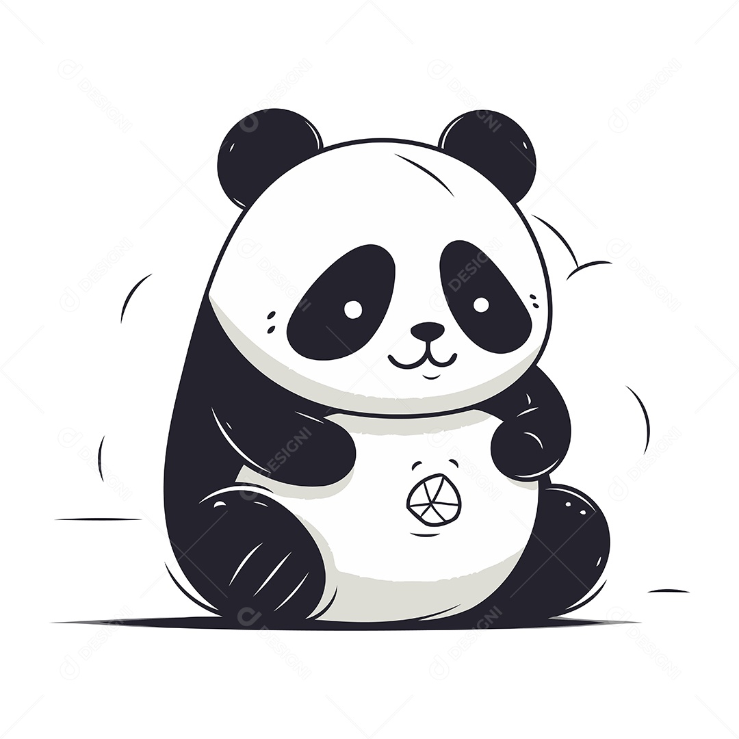 Panda Fofo de Desenho Animado Ilustração Vetor EPS