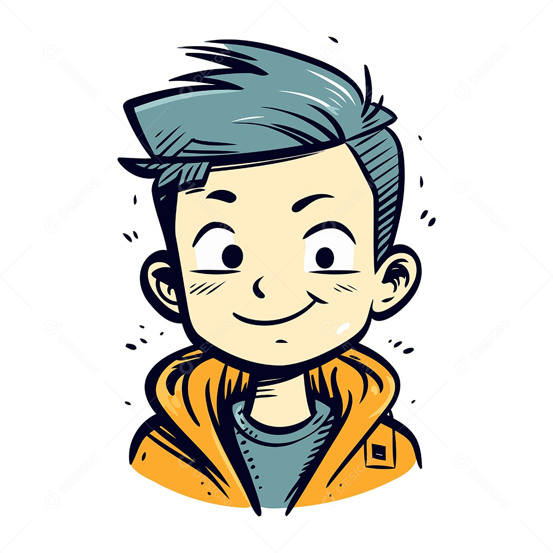 Menino Fofo de Desenho Animado Ilustração Vetor EPS