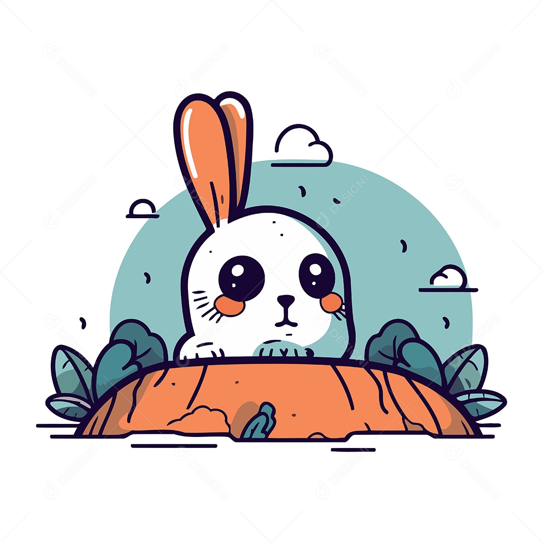 Coelho de Desenho Animado Ilustração Vetor EPS