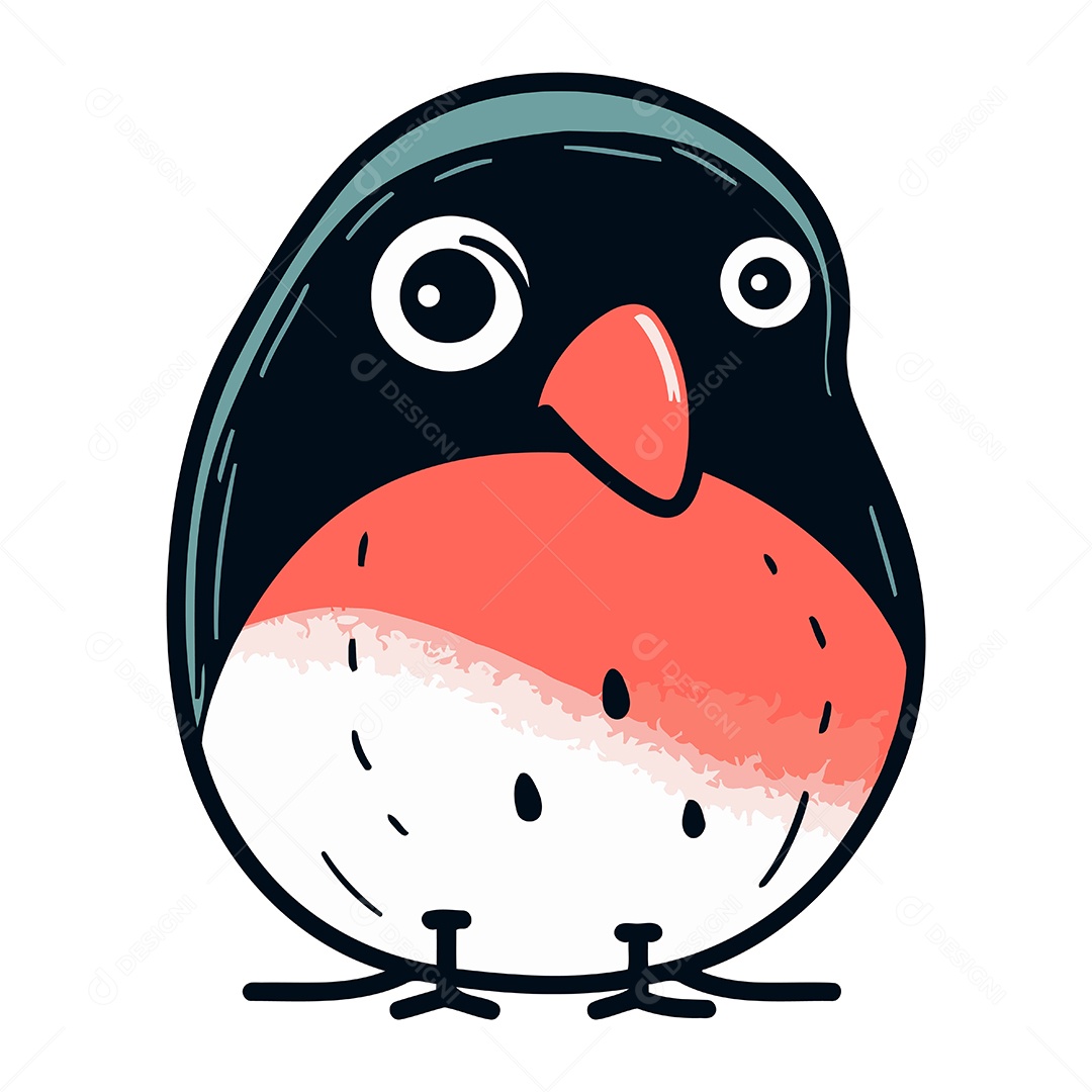 Pássaro Dom Fafe de Desenho Animado Ilustração Vetor EPS