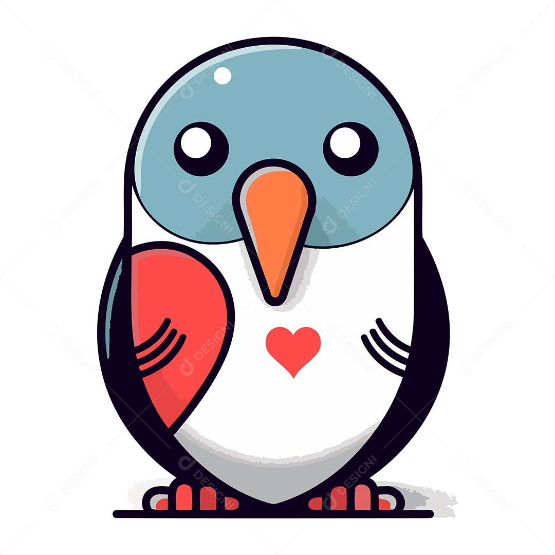 Pinguim de Desenho Animado Ilustração Vetor EPS