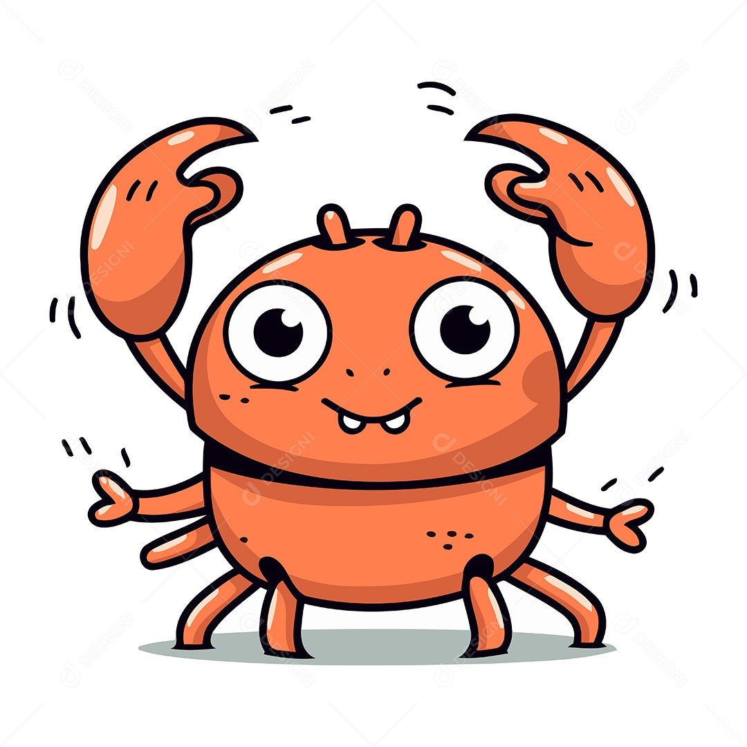 Caranguejo de Desenho Animado Ilustração Vetor EPS