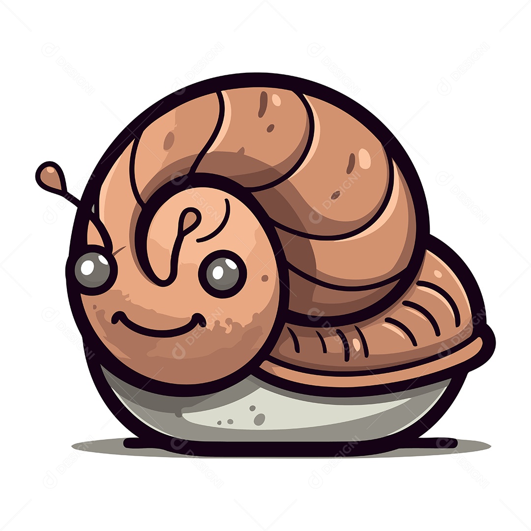 Caracol de Desenho Animado Ilustração Vetor EPS