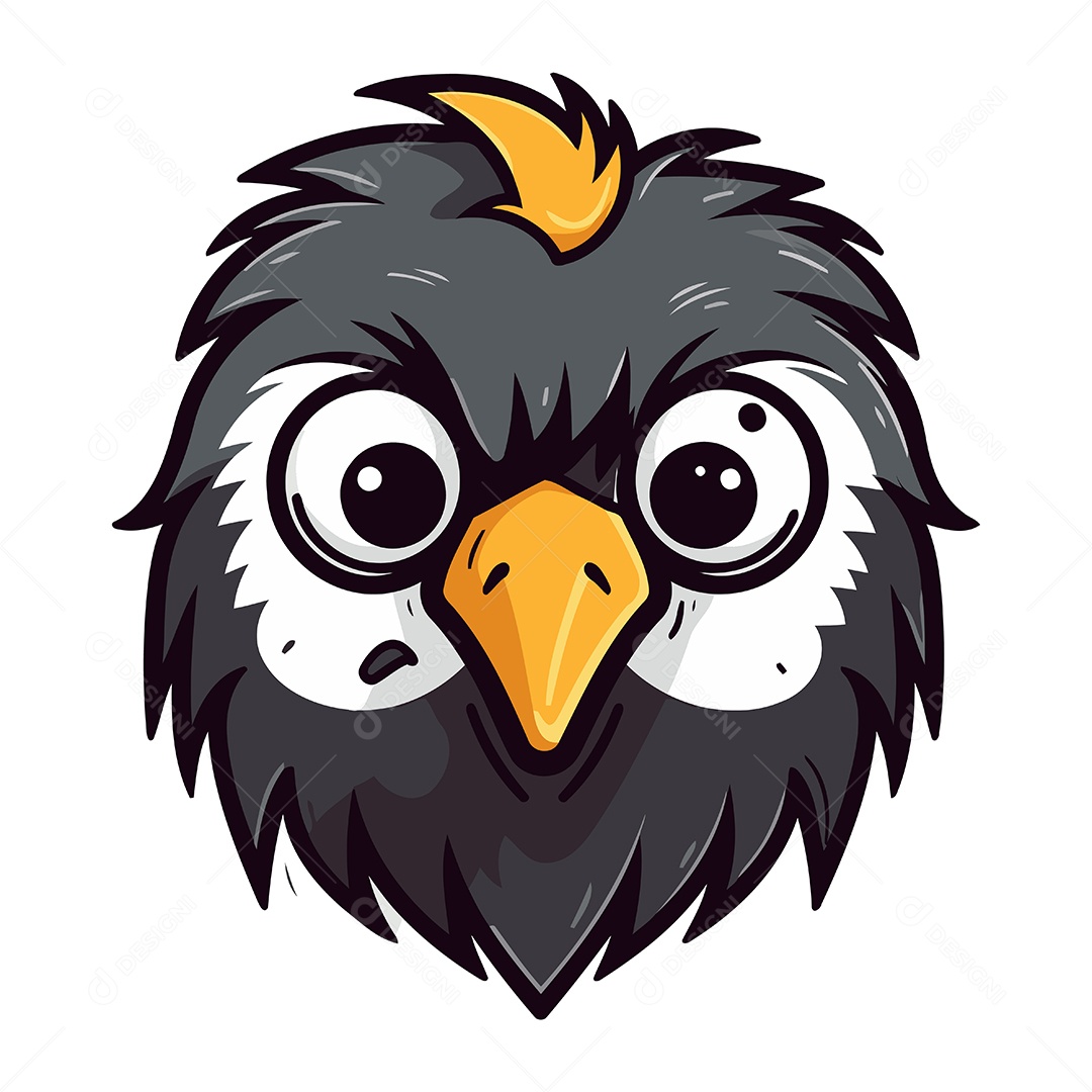 Cabeça de Águia Desenho Animado Ilustração Vetor EPS