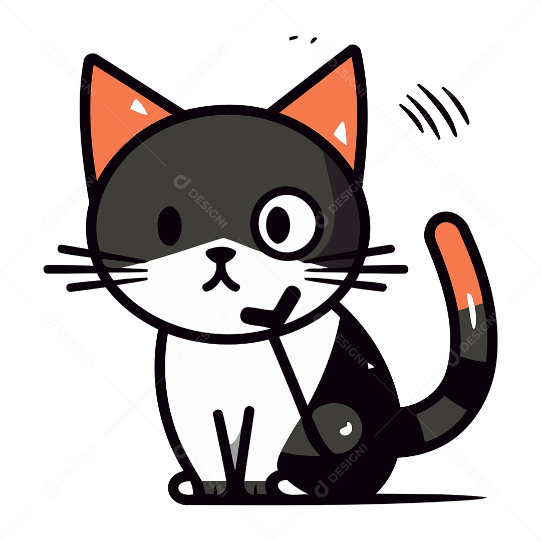 Gato de Desenho Animado Ilustração Vetor EPS