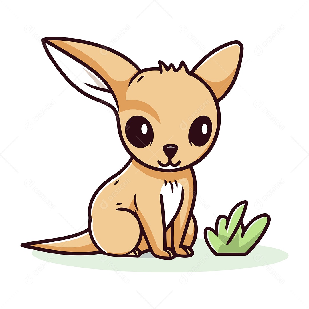 Canguru de Desenho Animado Ilustração Vetor EPS