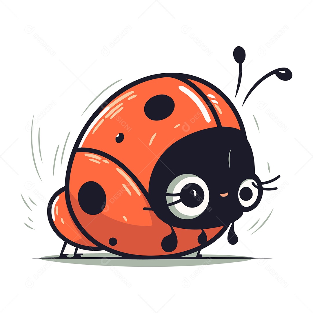 Joaninha de Desenho Animado Ilustração Vetor EPS