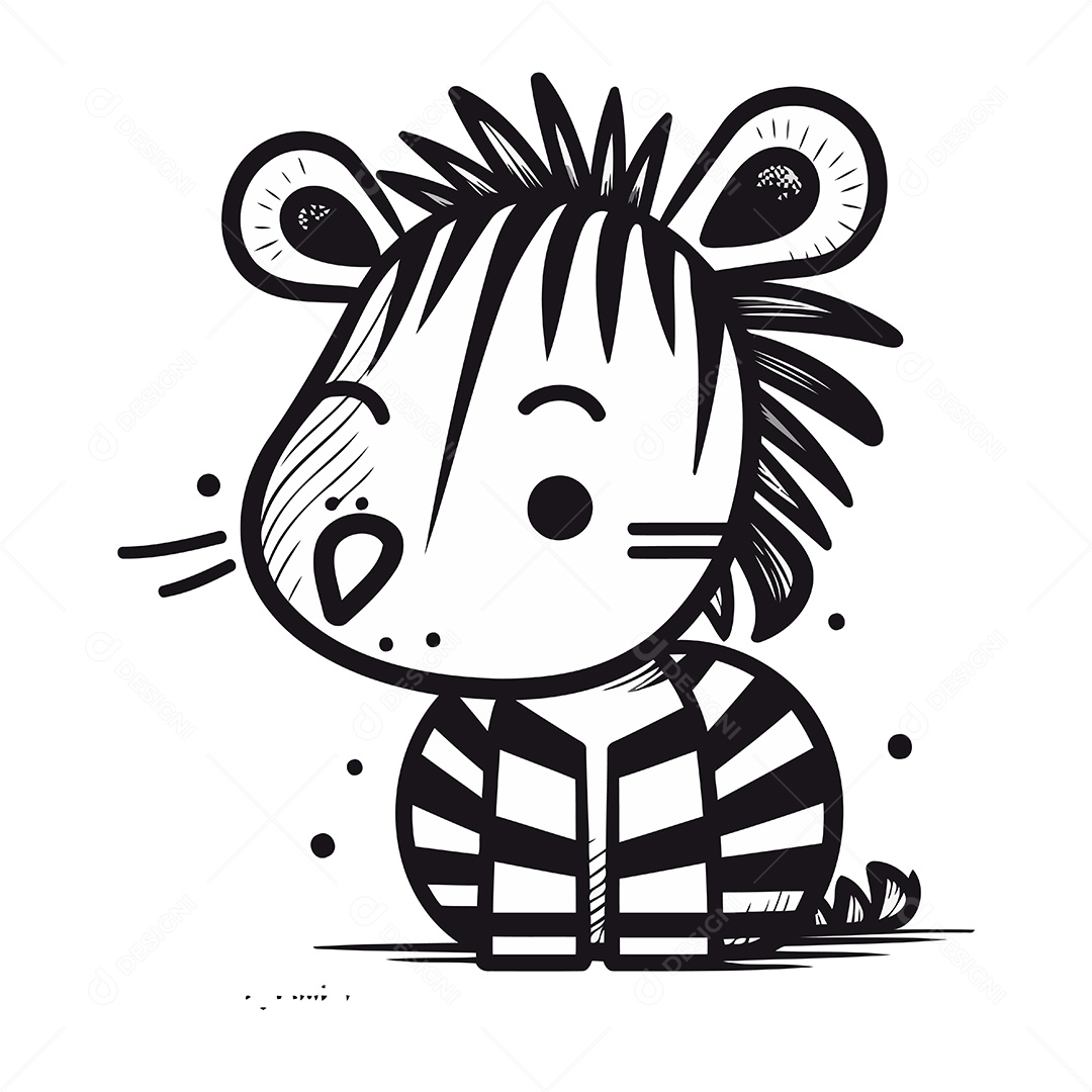 Zebra de Desenho Animado Ilustração Vetor EPS