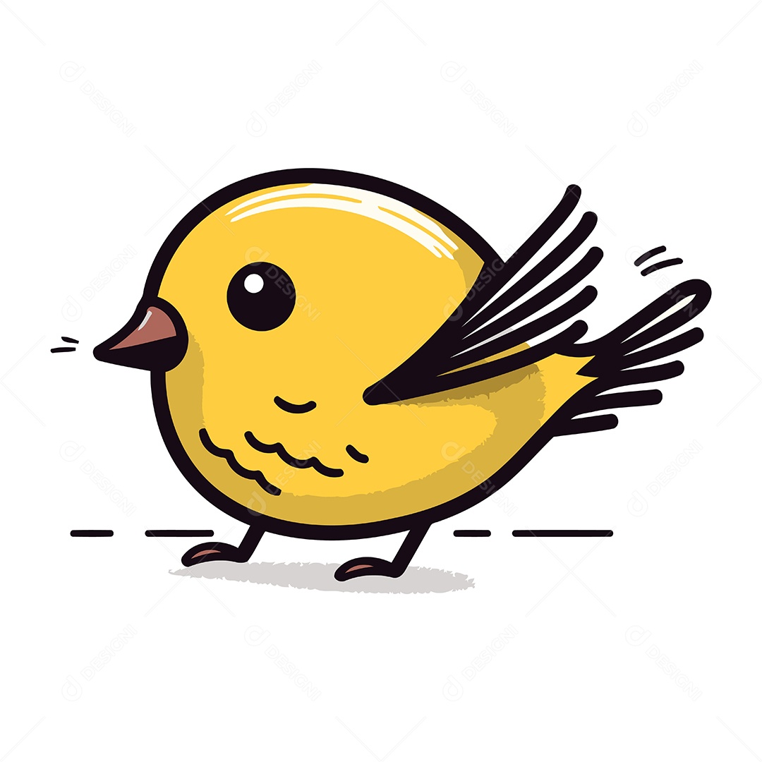 Passarinho Fofo de Desenho Animado Ilustração Vetor EPS