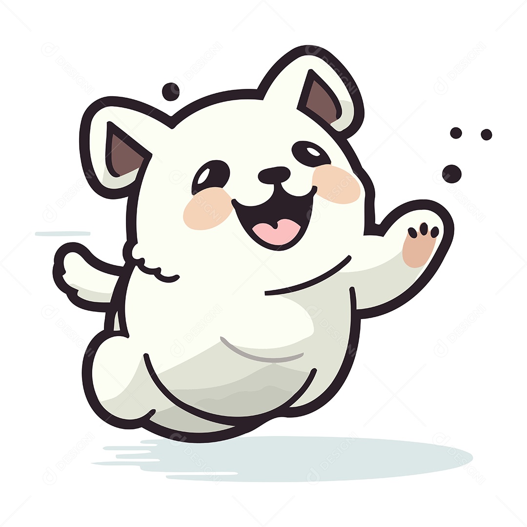 Cachorro Fofo de Desenho Animado Ilustração Vetor EPS