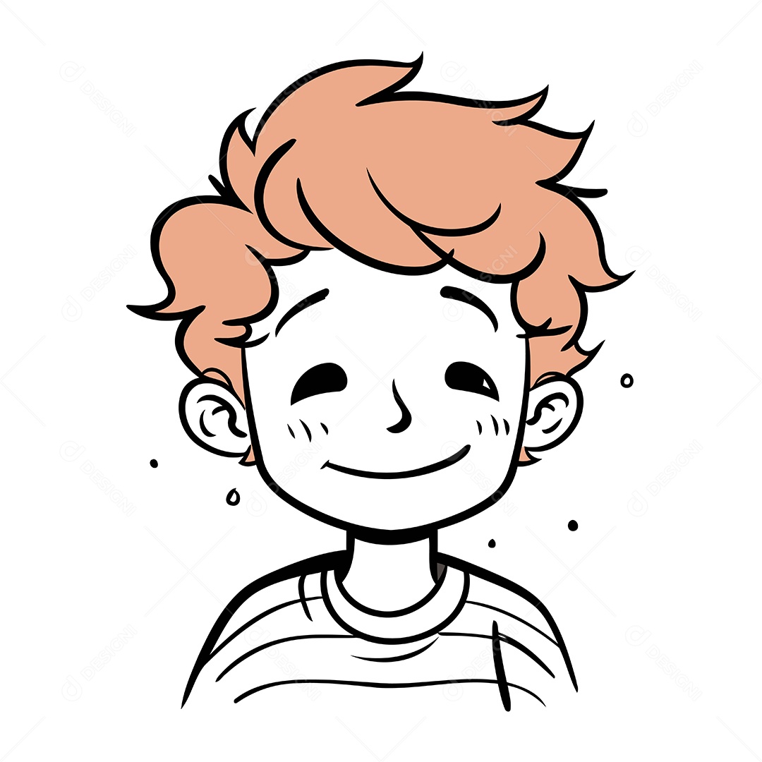 Menino de Cabelo Ruivo Desenho Animado Ilustração Vetor EPS