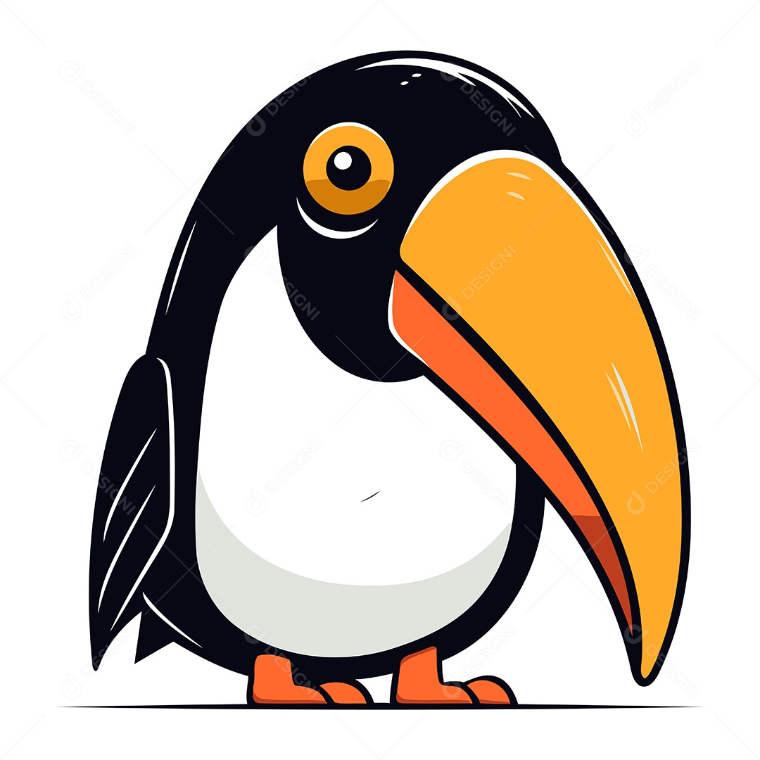 Tucano de Desenho Animado Ilustração Vetor EPS