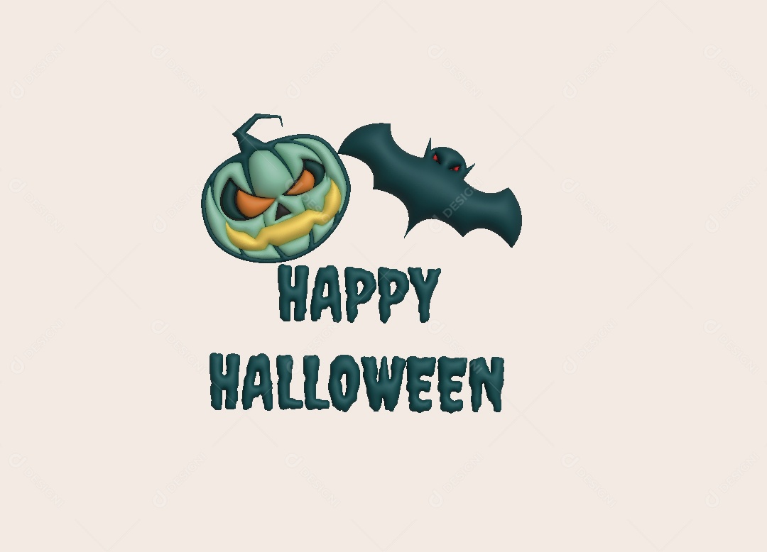 Feliz Halloween Ilustração 3D Vetor EPS