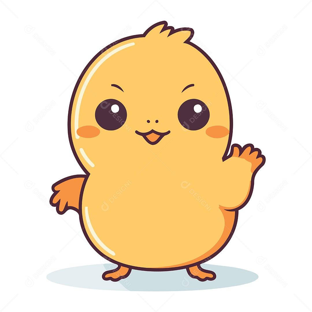 Pintinho de Desenho Animado Ilustração Vetor EPS