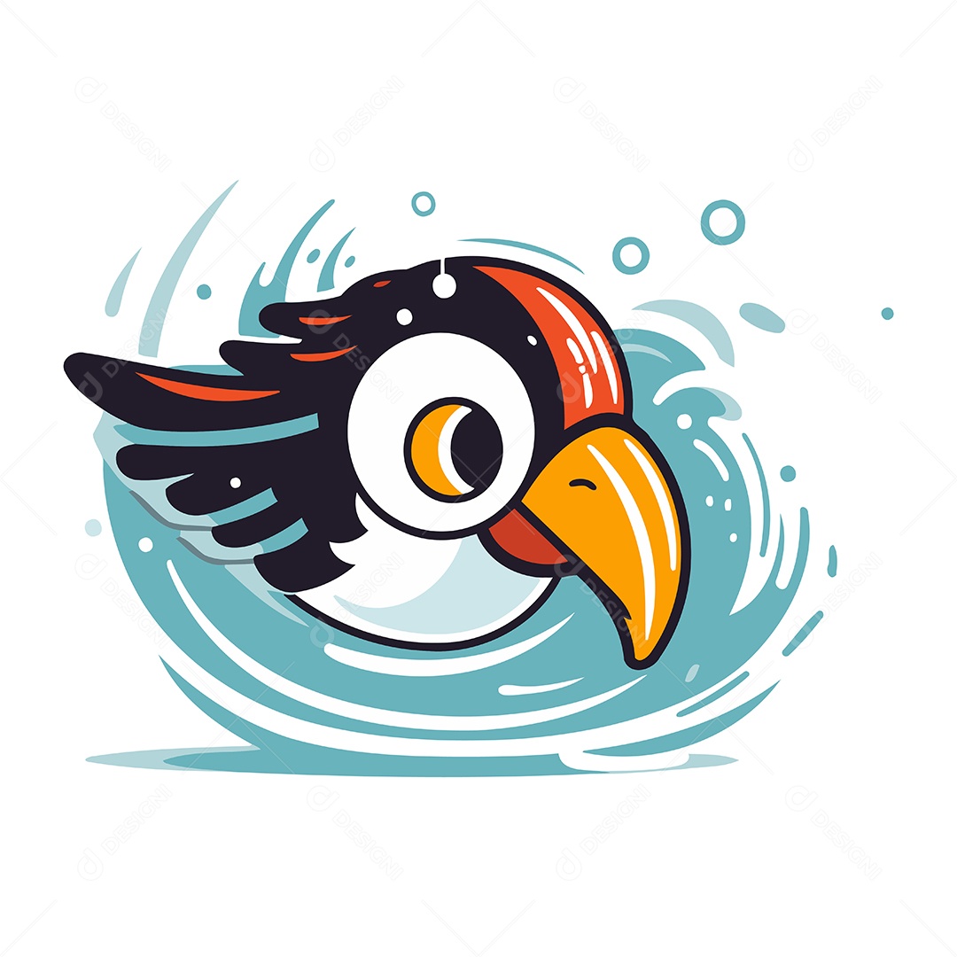 Tucano de Desenho Animado Ilustração Vetor EPS