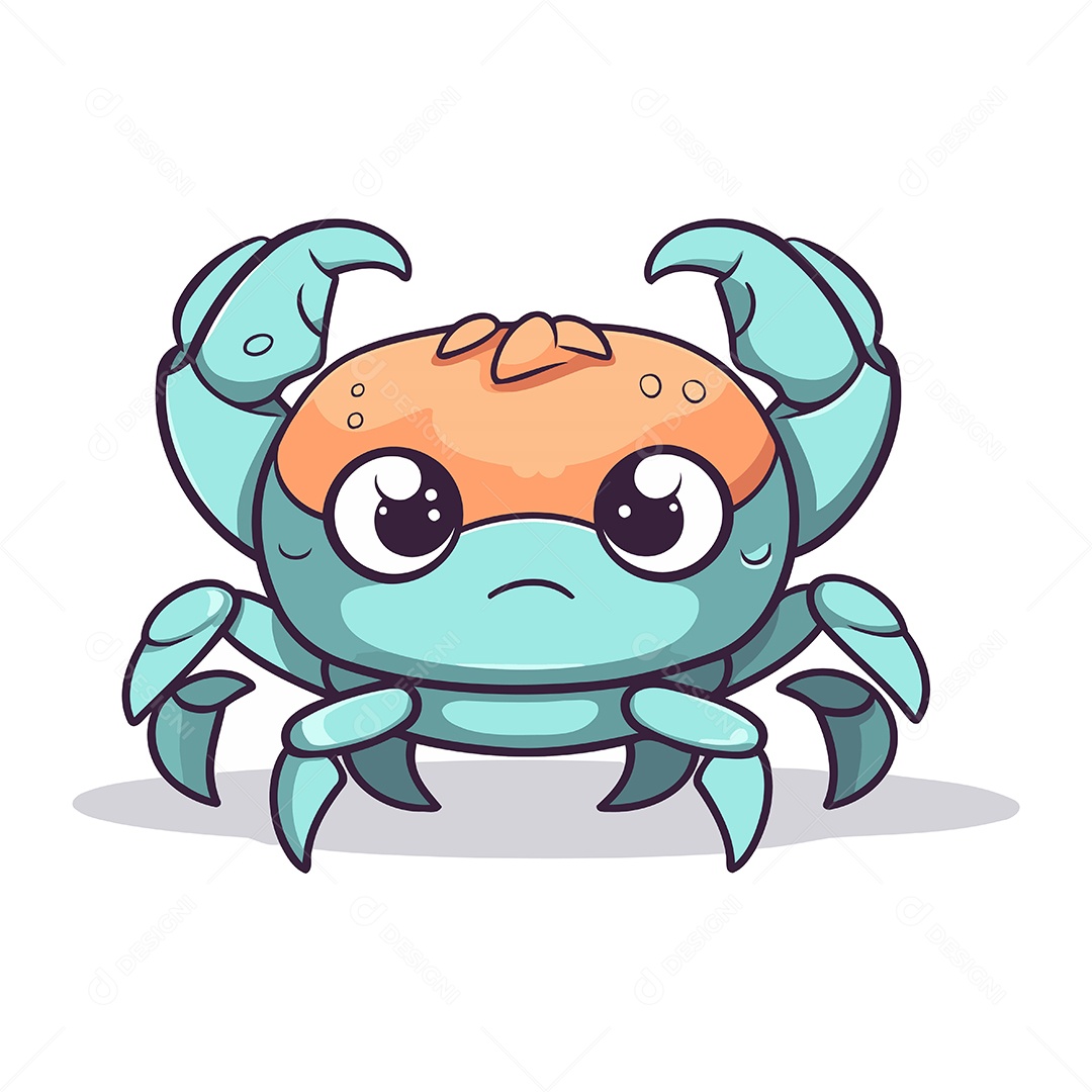 Caranguejo de Desenho Animado Ilustração Vetor EPS