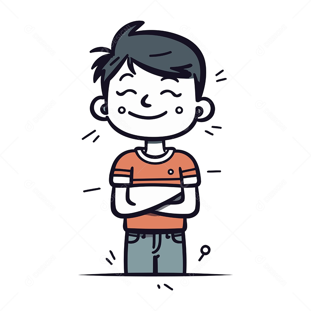 Menino Fofo de Desenho Animado Ilustração Vetor EPS