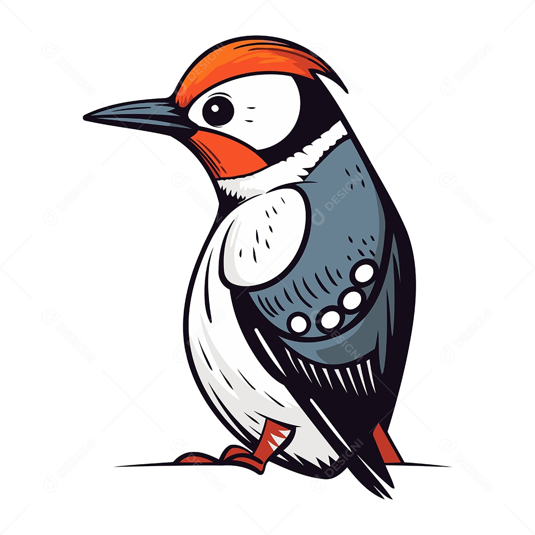 Pica Pau de Desenho Animado Ilustração Vetor EPS