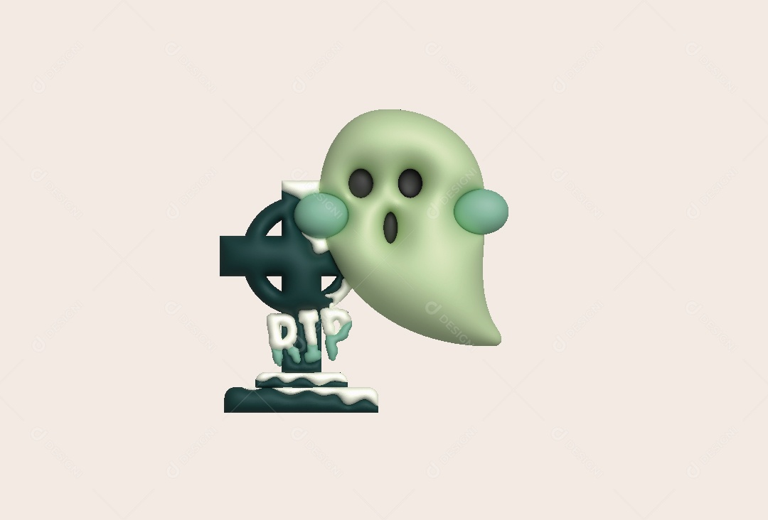 Fantasma do Halloween Ilustração 3D Vetor EPS