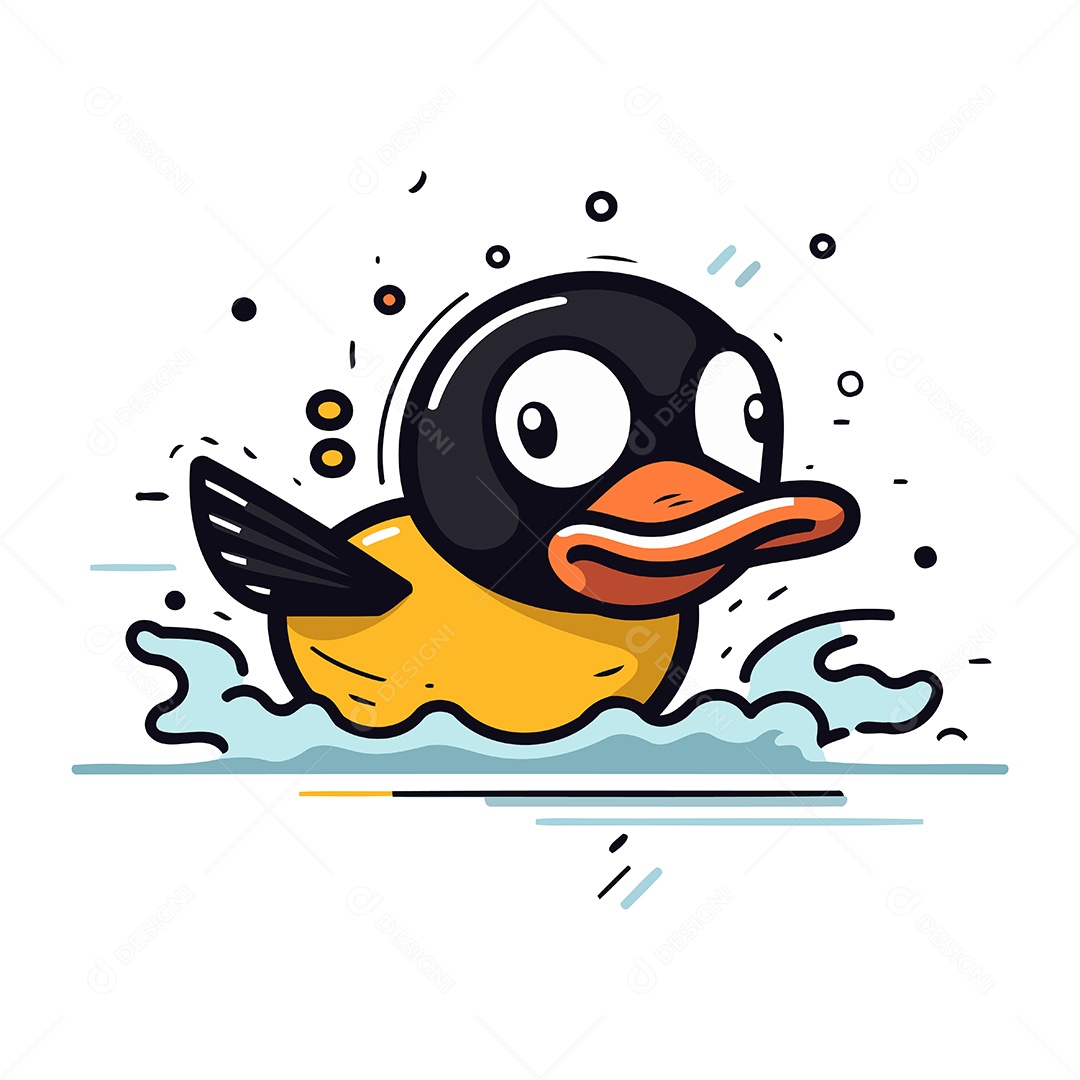Pato de Desenho Animado Ilustração Vetor EPS