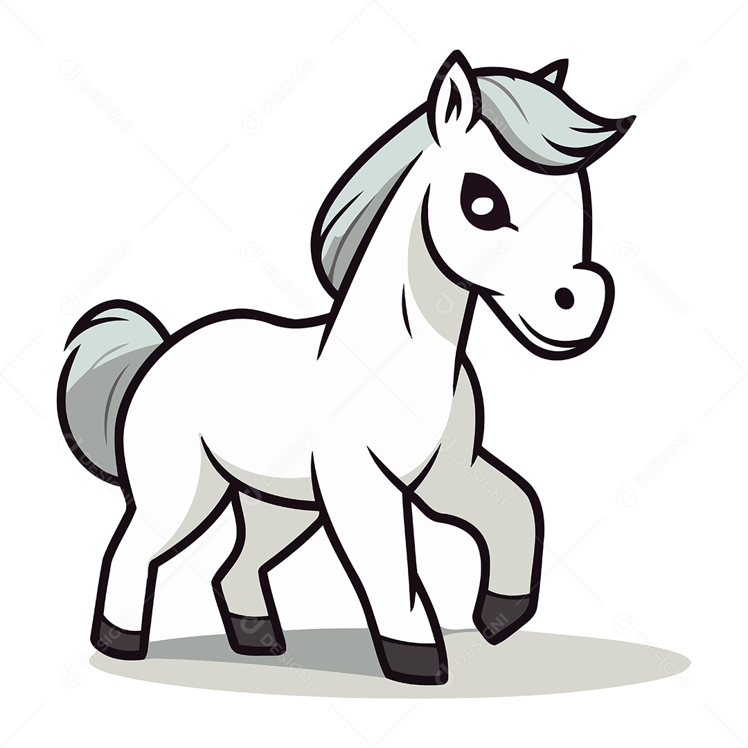 Cavalo de Desenho Animado Ilustração Vetor EPS