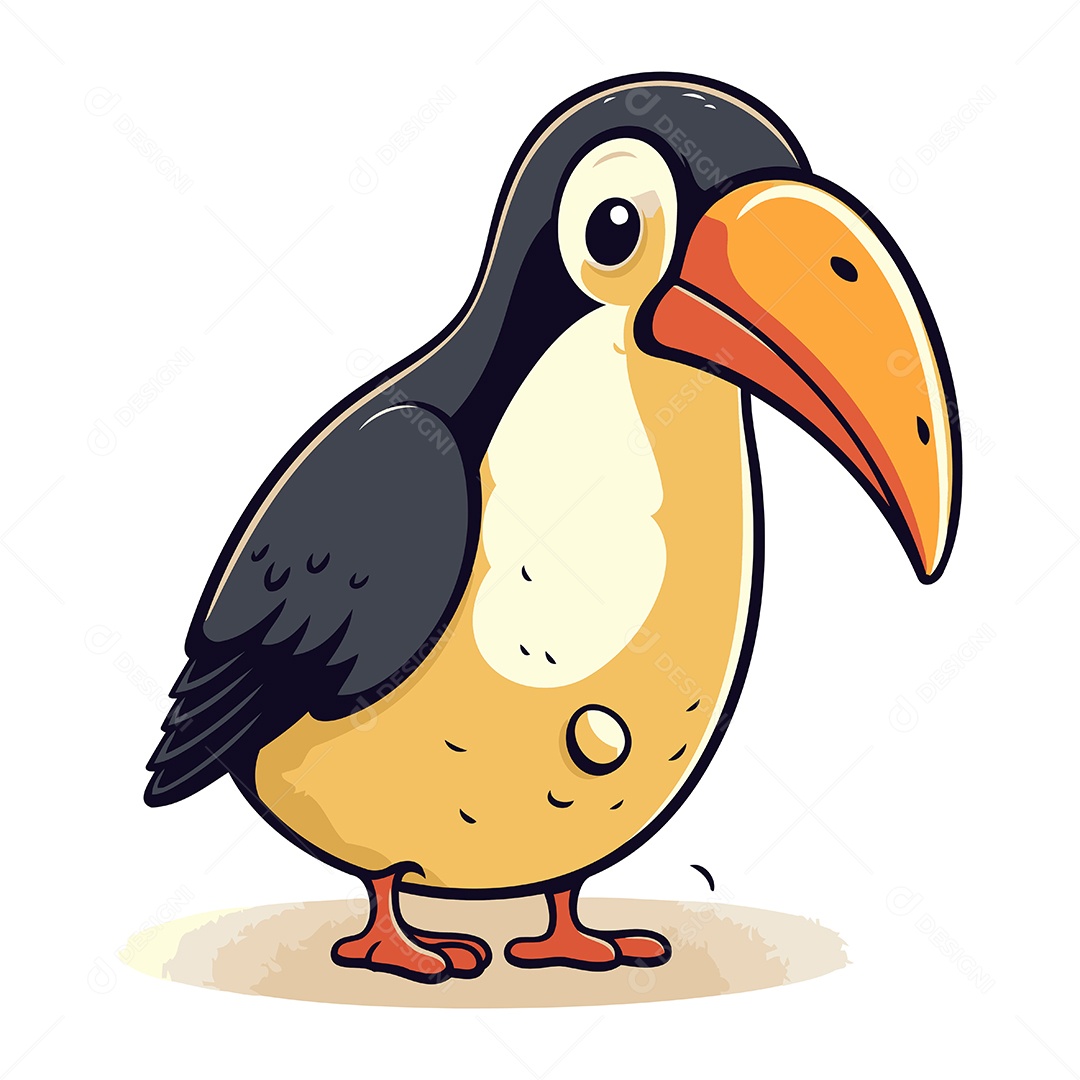 Tucano de Desenho Animado Ilustração Vetor EPS