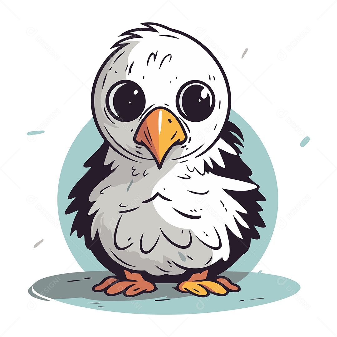 Filhote de Gavião Desenho Animado Ilustração Vetor EPS