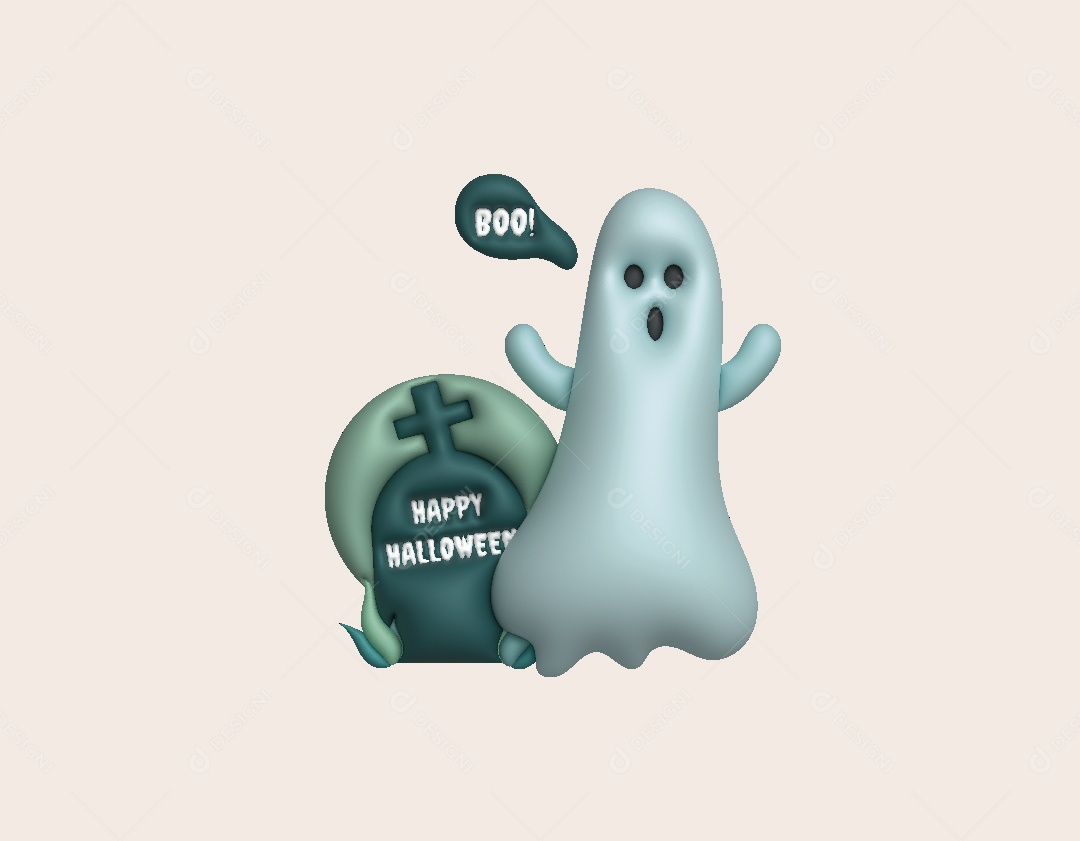 Fantasma do Halloween Ilustração 3D Vetor EPS