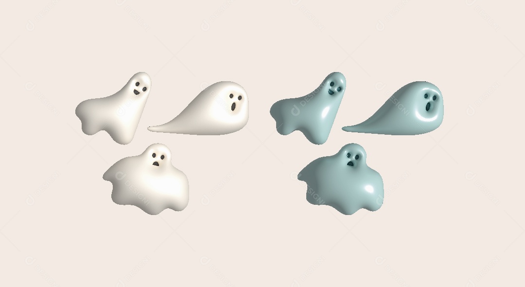 Fantasma do Halloween Ilustração 3D Vetor EPS
