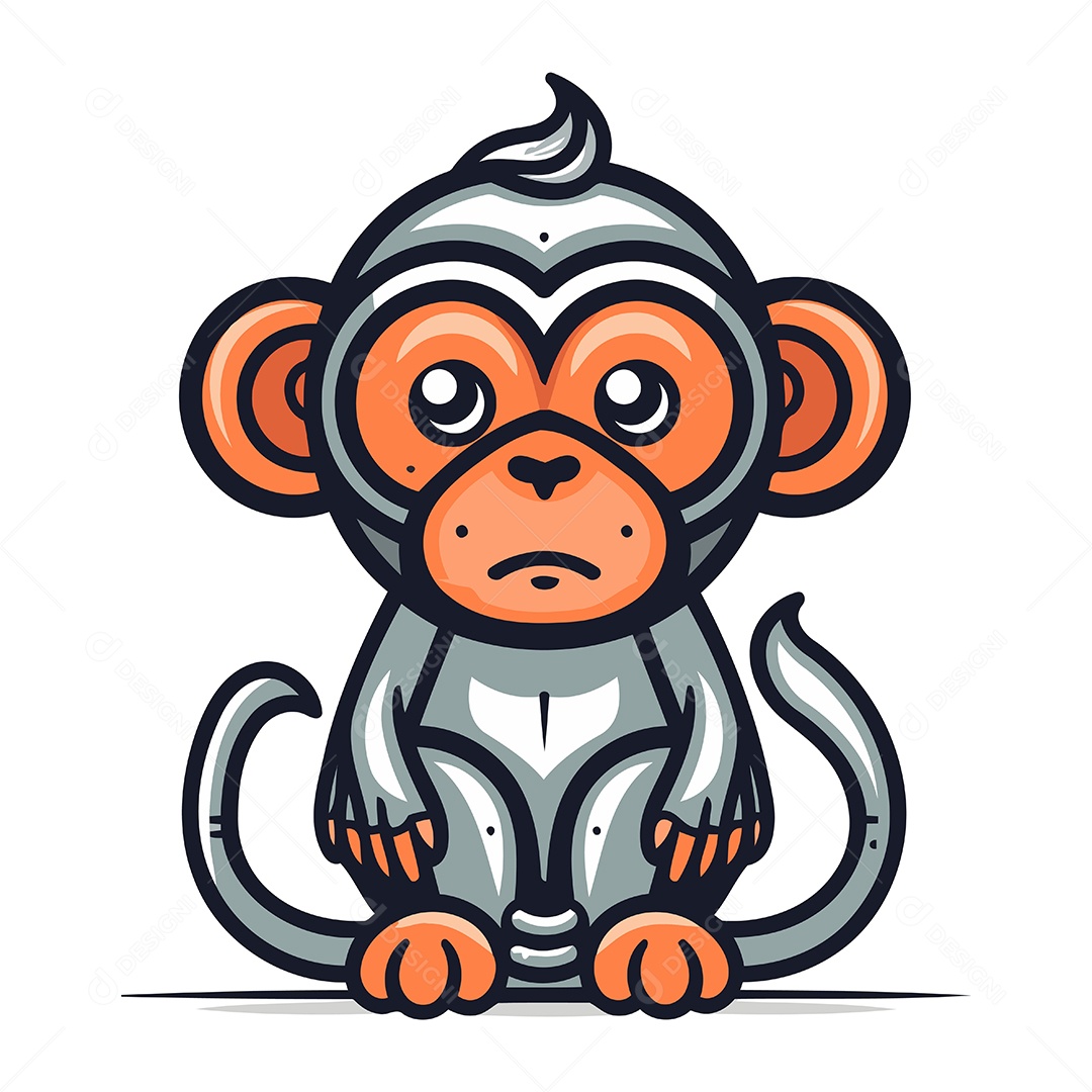 Macaco de Desenho Animado Ilustração Vetor EPS
