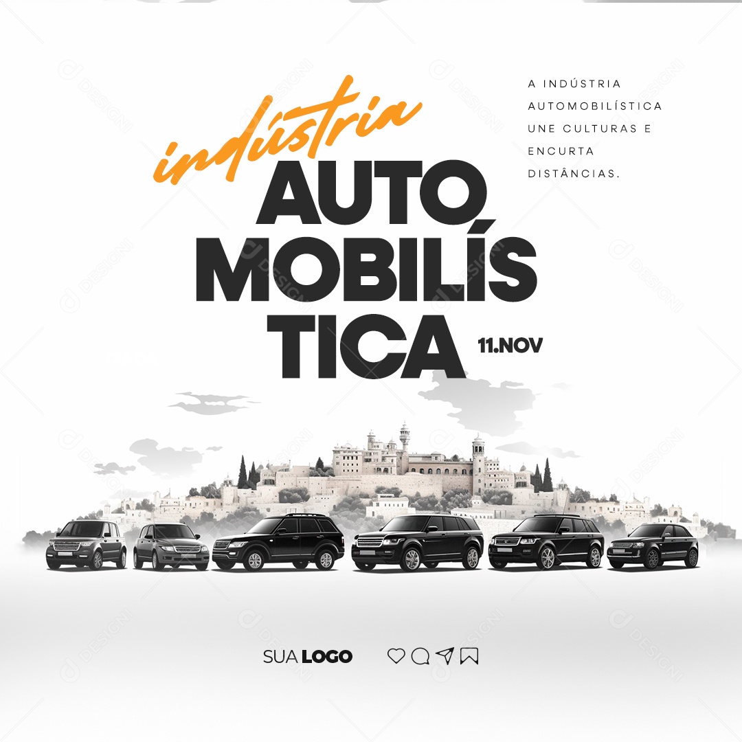 Dia Da Indústria Automobilística Une Culturas e Encurta Distâncias Social Media PSD Editável