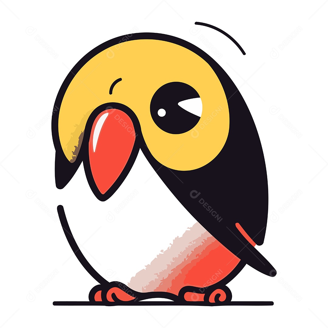 Pinguim de Desenho Animado Ilustração Vetor EPS