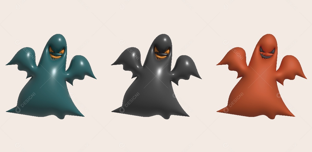 Fantasma do Halloween Ilustração 3D Vetor EPS