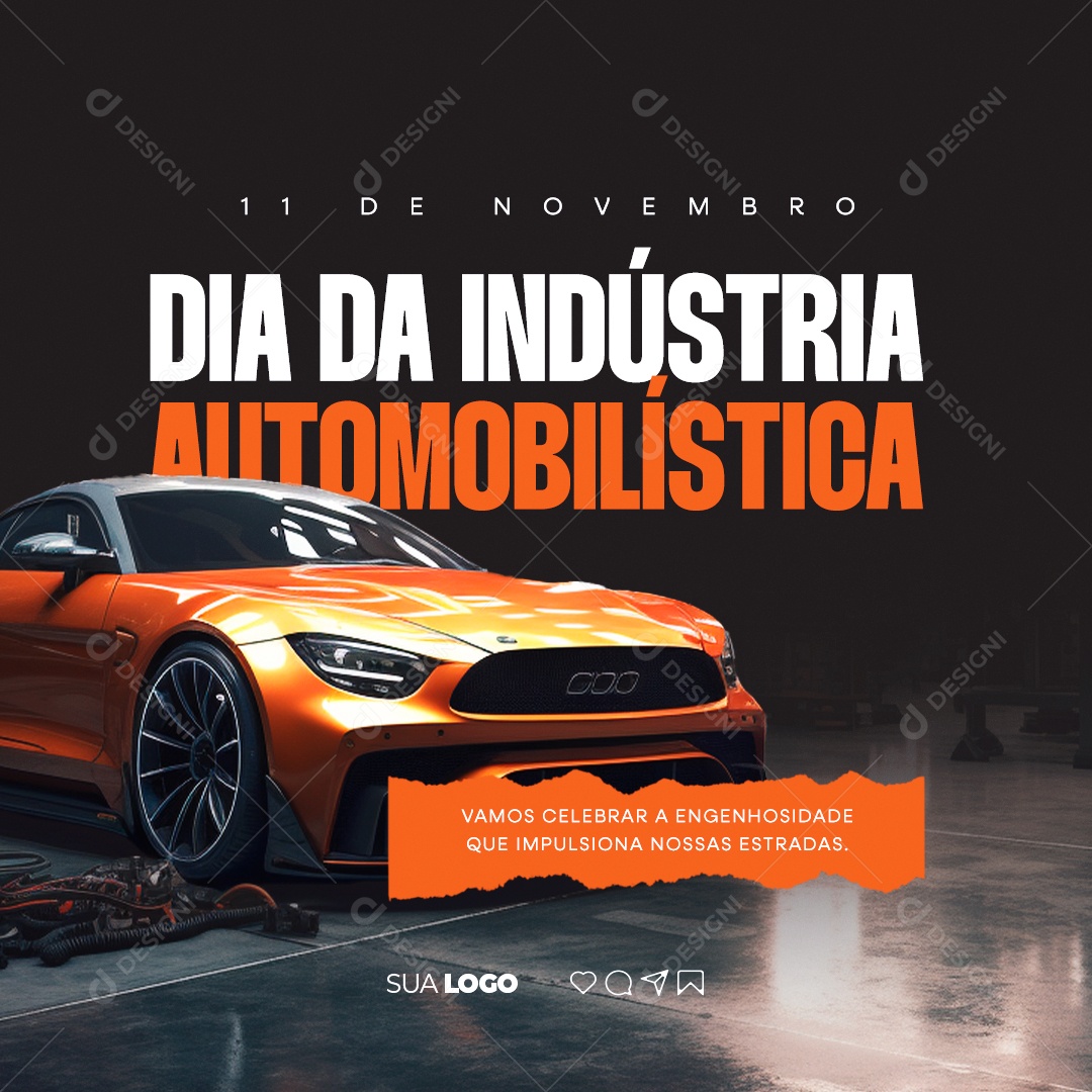 Social Media Dia Da Indústria Automobilística 11 de Novembro PSD Editável