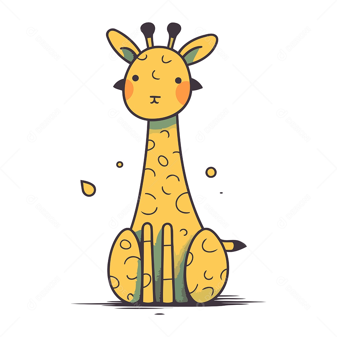Girafa de Desenho Animado Ilustração Vetor EPS